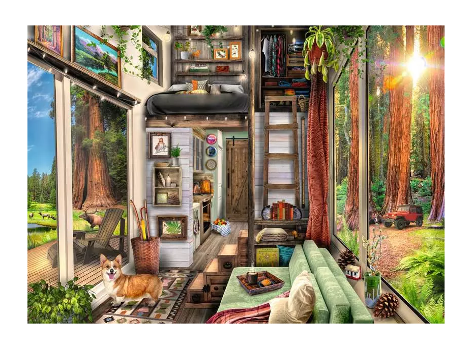 RAVENSBURGER Puzzle Chata v lese 1000 dílků