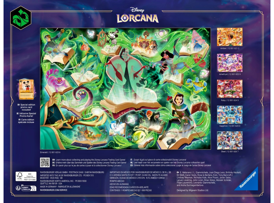 RAVENSBURGER Puzzle Disney Lorcana - Glimmers of the Realm: Smaragd 1000 dílků