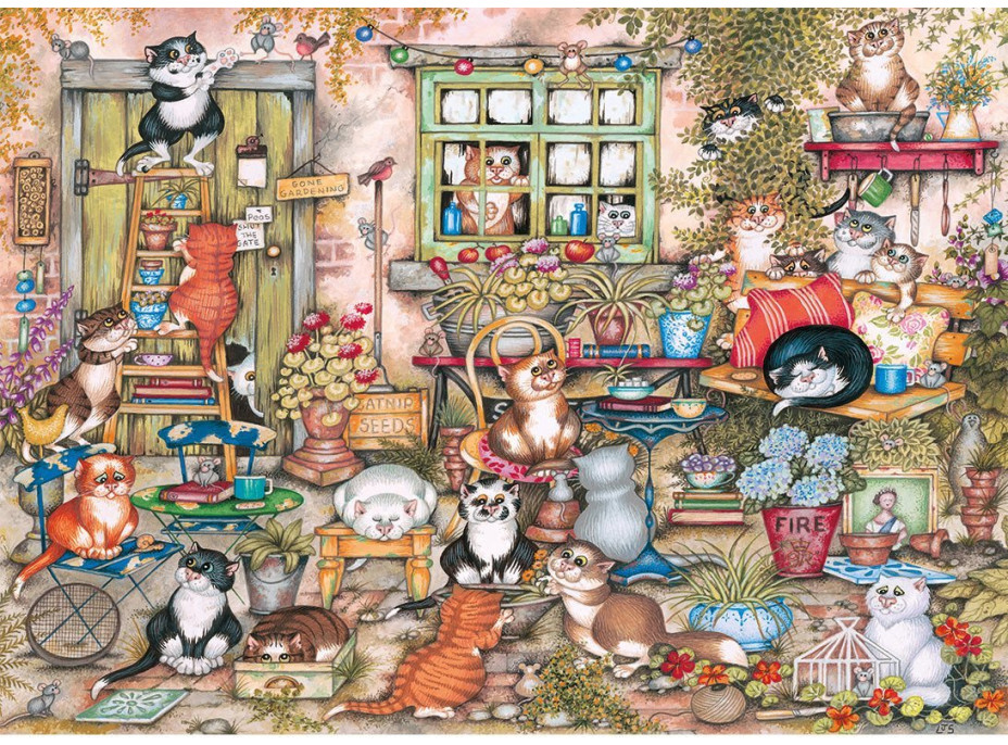 GIBSONS Puzzle Kočky na dvorku 1000 dílků