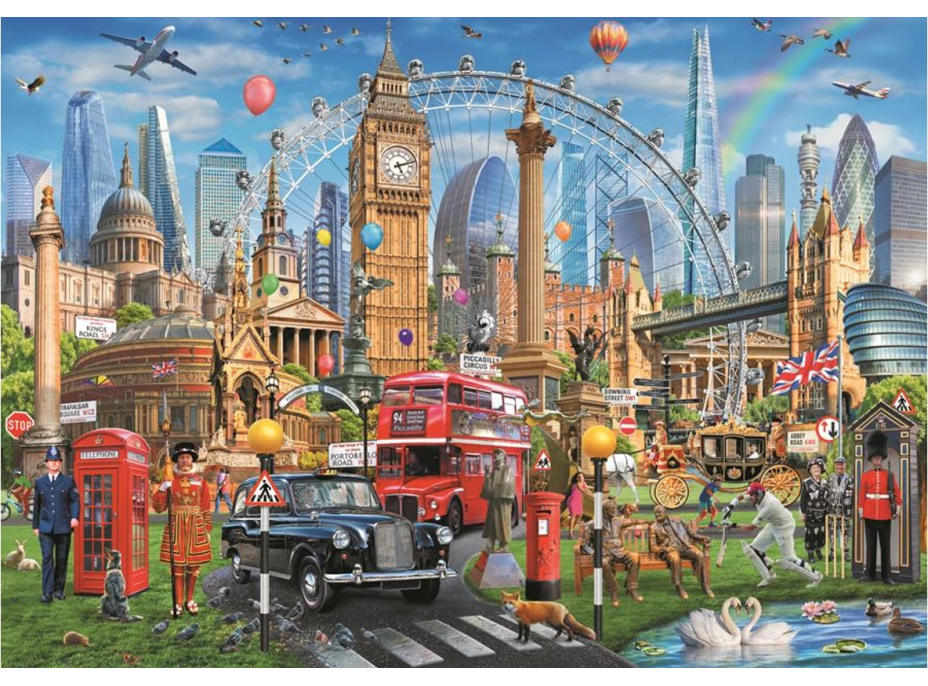 TREFL Puzzle Malovaná města a Kapybary 4x1000 dílků