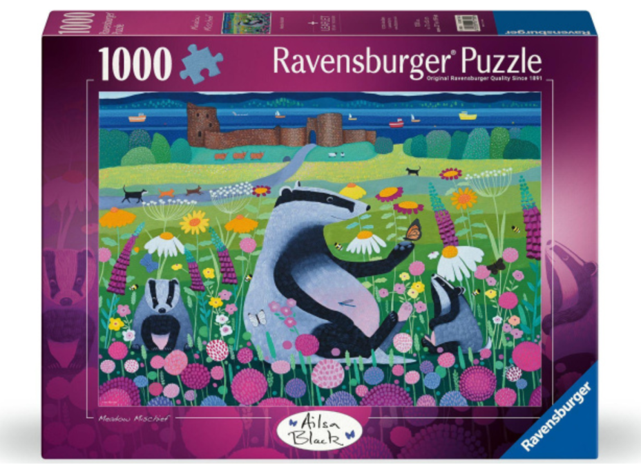 RAVENSBURGER Puzzle Rošťárny mezi květinami 1000 dílků