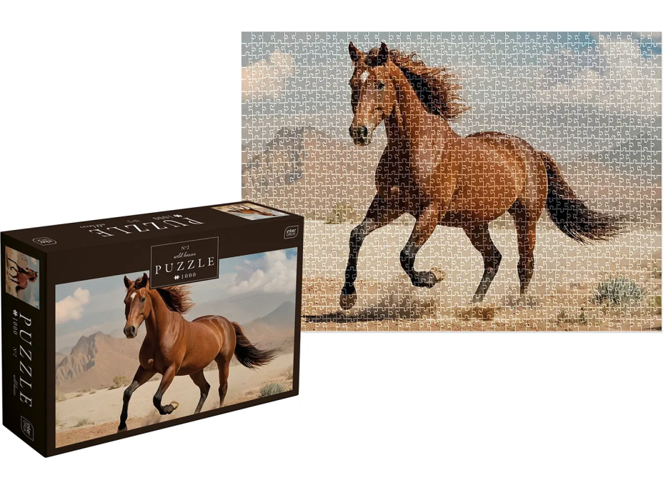 INTERDRUK Puzzle Wild Horses 2: Hnědý divoký kůň 1000 dílků