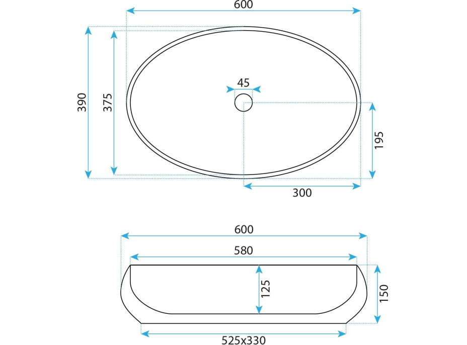 Keramické umyvadlo REA MAYA- bílé