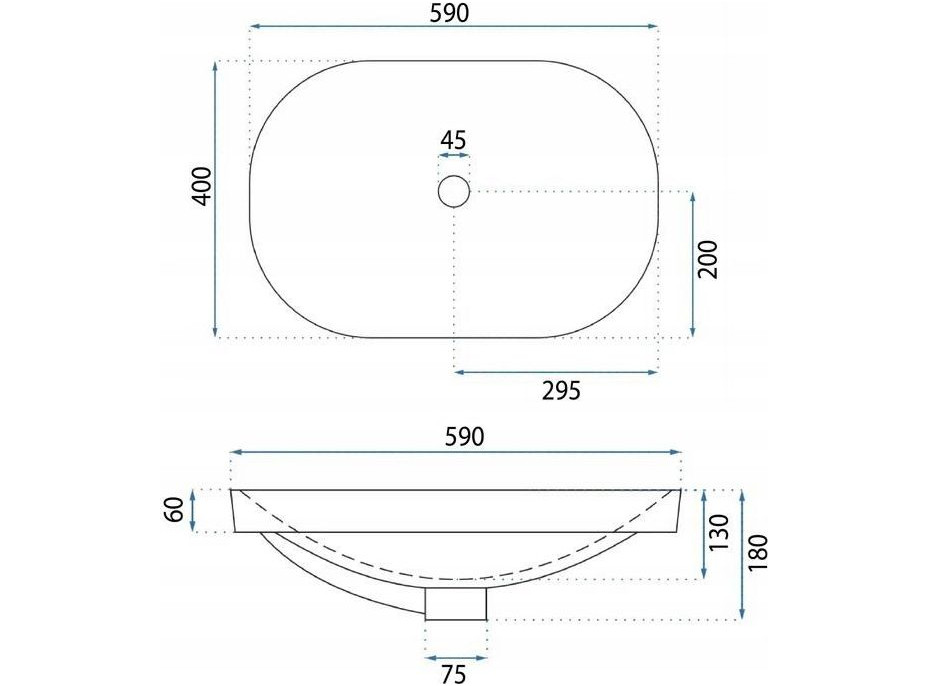 Keramické umyvadlo BASARO TERRA - bílé