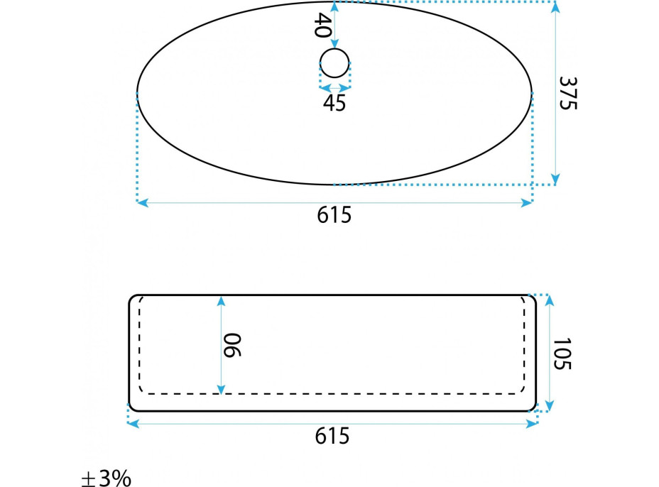 Keramické umyvadlo REA ADRIANA - bílé