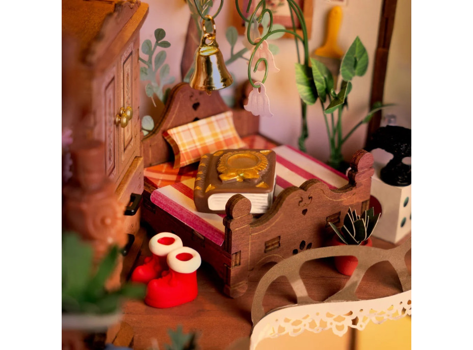 RoboTime 3D dřevěná skládačka Miniatura domečku Lesní chaloupka z pařezu