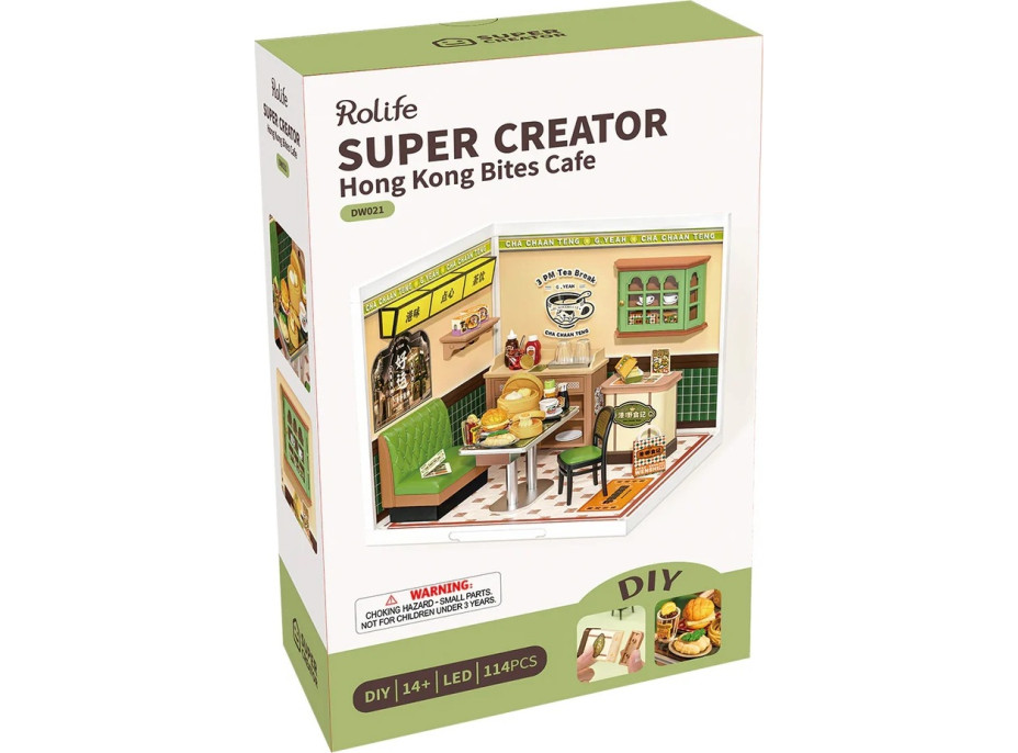 RoboTime 3D dřevěná skládačka Miniatura domečku Hongkongská kavárna
