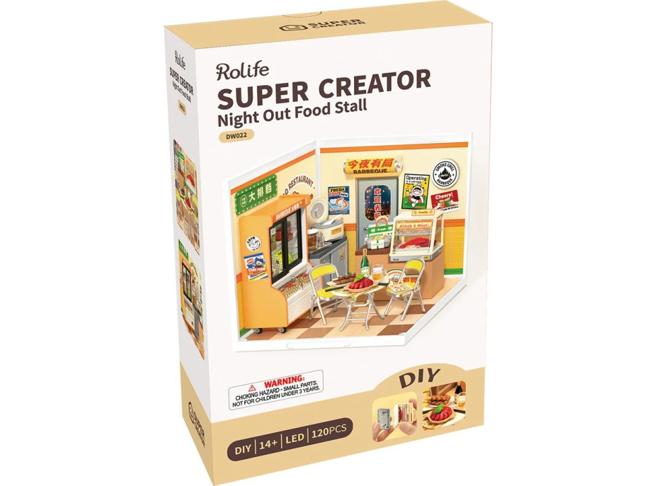 RoboTime 3D dřevěná skládačka Miniatura domečku Rychlé občerstvení