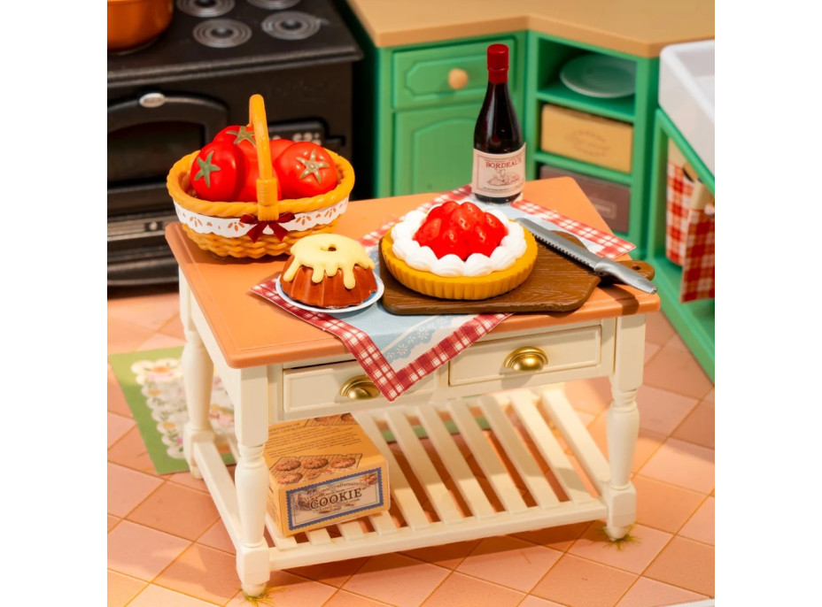 RoboTime 3D dřevěná skládačka Miniatura domečku Farmářská kuchyně
