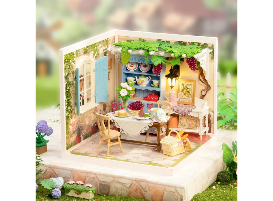 RoboTime 3D dřevěná skládačka Miniatura domečku Letní veranda