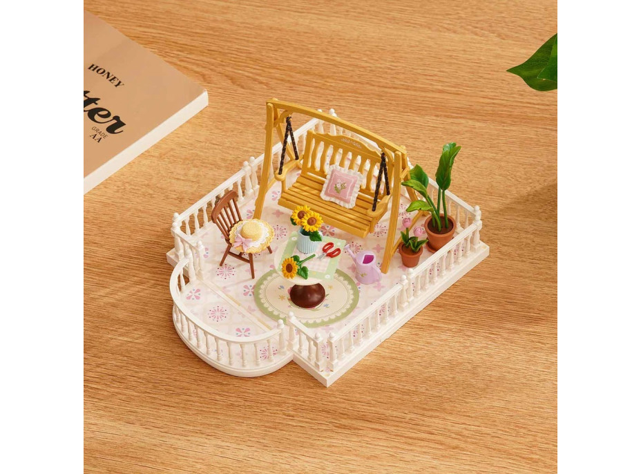 RoboTime 3D dřevěná skládačka Rozšíření pro miniatury domečků Terasa s houpačkou