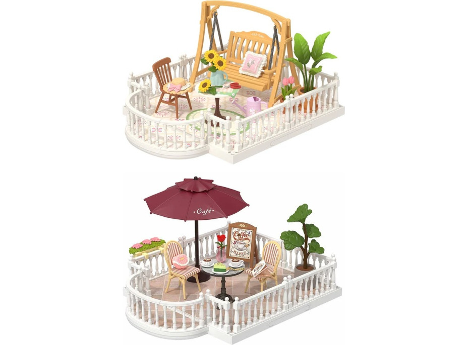 RoboTime 3D dřevěná skládačka Rozšíření pro miniatury domečků Terasa s houpačkou