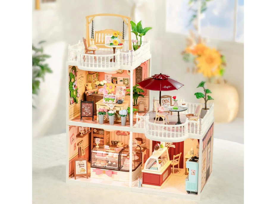 RoboTime 3D dřevěná skládačka Rozšíření pro miniatury domečků Terasa s houpačkou