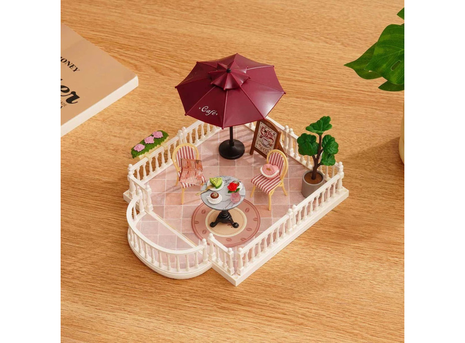 RoboTime 3D dřevěná skládačka Rozšíření pro miniatury domečků Terasa se slunečníkem