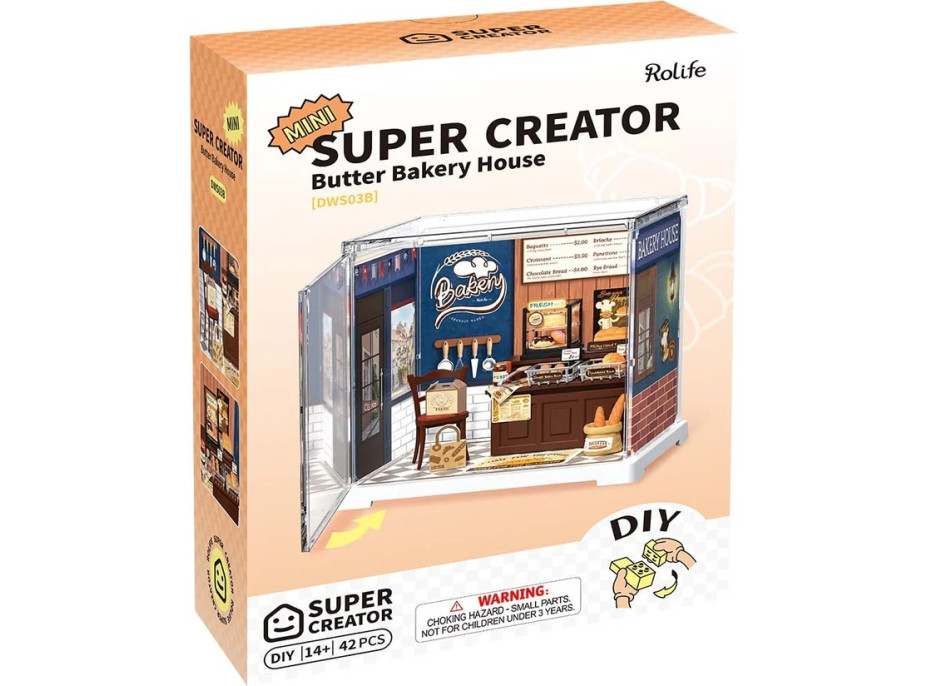 RoboTime 3D dřevěná skládačka Miniatura domečku mini Pekárna