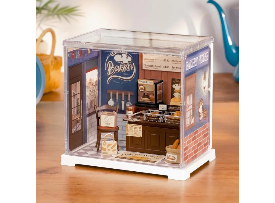 RoboTime 3D dřevěná skládačka Miniatura domečku mini Pekárna