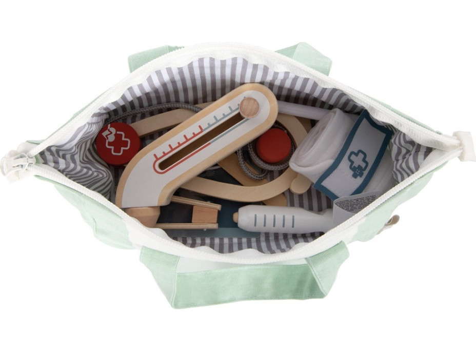 small foot Doktorský set se zeleno-bílou lékařskou taškou