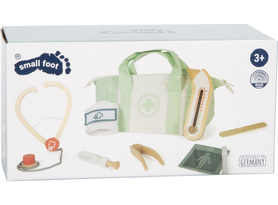 small foot Doktorský set se zeleno-bílou lékařskou taškou