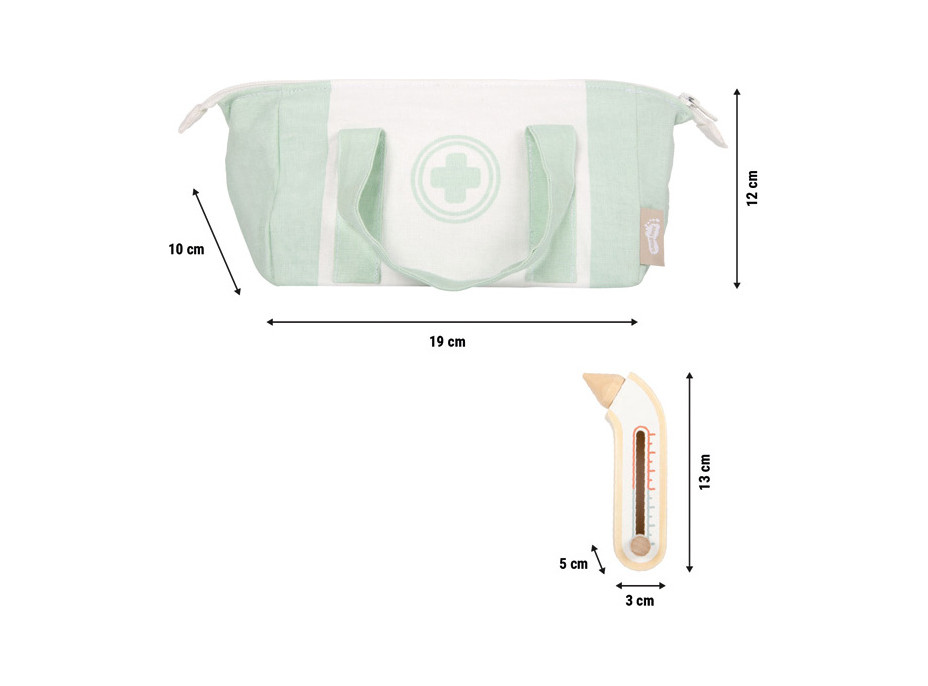 small foot Doktorský set se zeleno-bílou lékařskou taškou