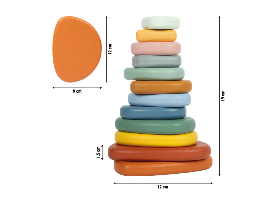 small foot Montessori říční kameny Balanční hra