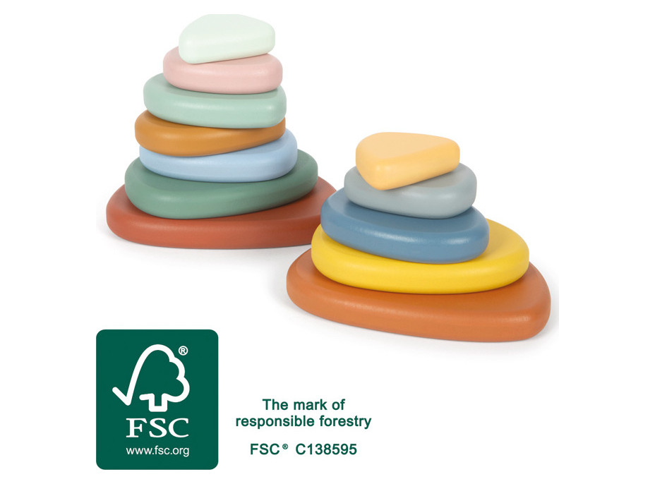 small foot Montessori říční kameny Balanční hra