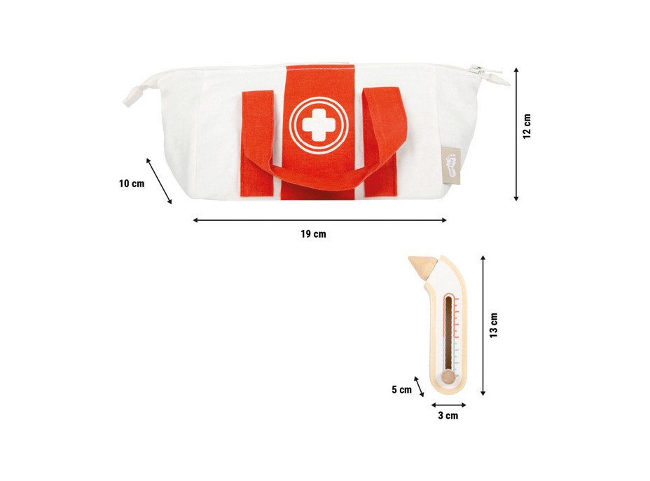 small foot Doktorský set s červeno-bílou lékařskou taškou