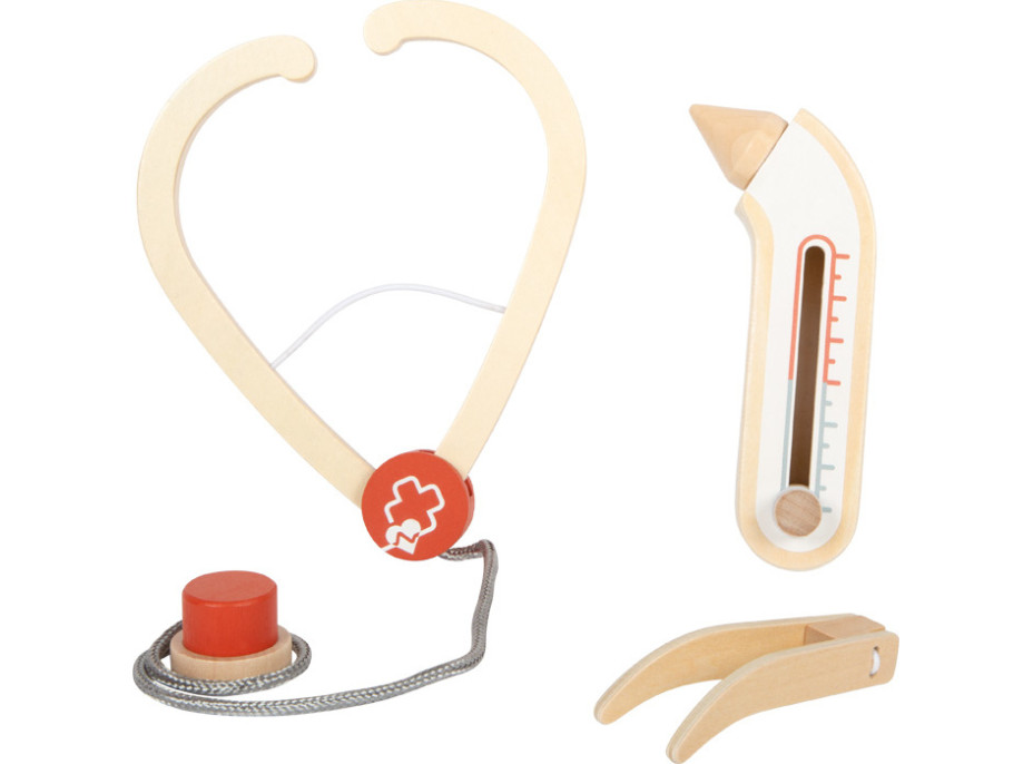 small foot Doktorský set s červeno-bílou lékařskou taškou
