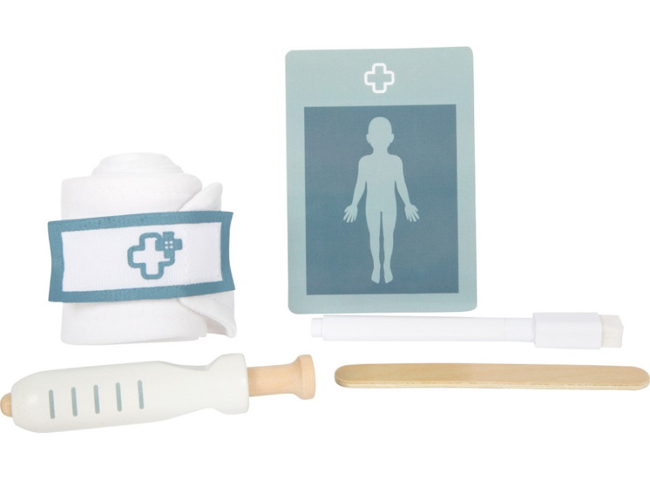 small foot Doktorský set s červeno-bílou lékařskou taškou