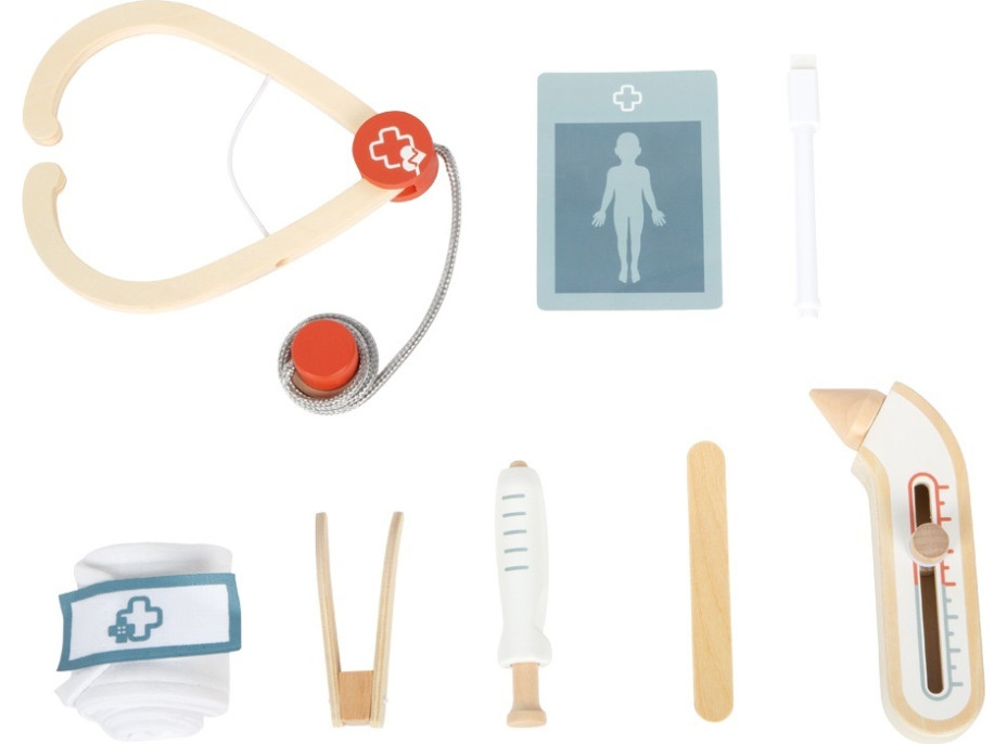 small foot Doktorský set s červeno-bílou lékařskou taškou