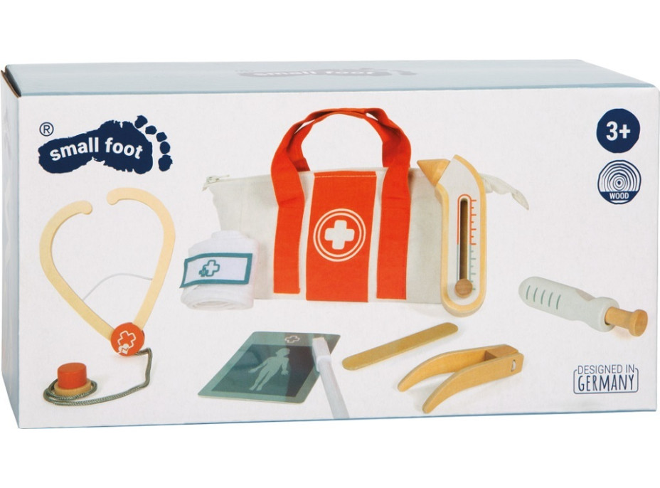 small foot Doktorský set s červeno-bílou lékařskou taškou