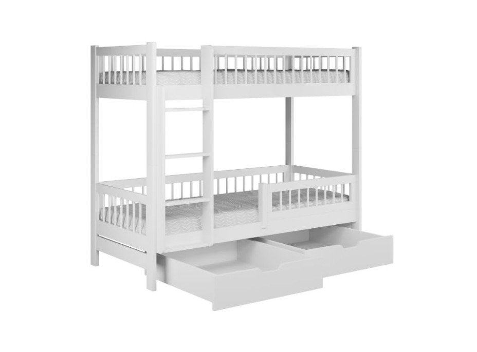 Dětská patrová postel se šuplíky z masivu borovice COEN - 180x80 cm - kašmírová