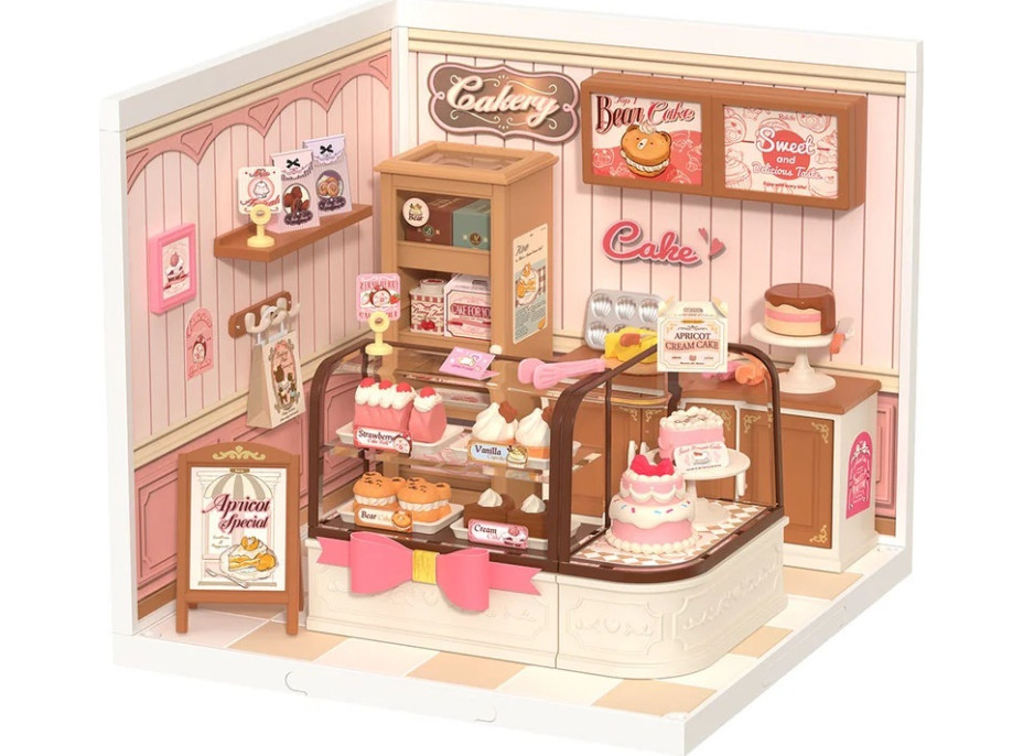 RoboTime 3D dřevěná skládačka Miniatura domečku Cukrárna Tasty