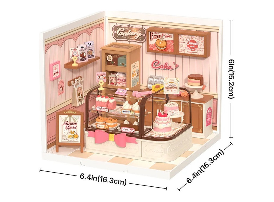 RoboTime 3D dřevěná skládačka Miniatura domečku Cukrárna Tasty