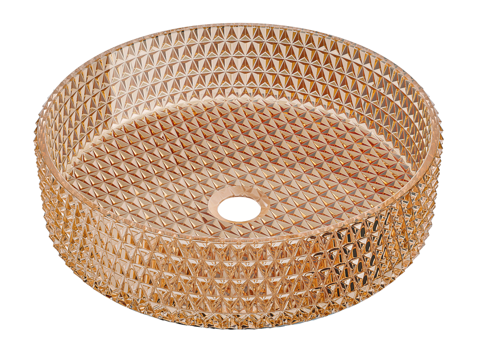 Skleněné umyvadlo MEXEN AURA - křišťálový vzor - rose gold, 24013968