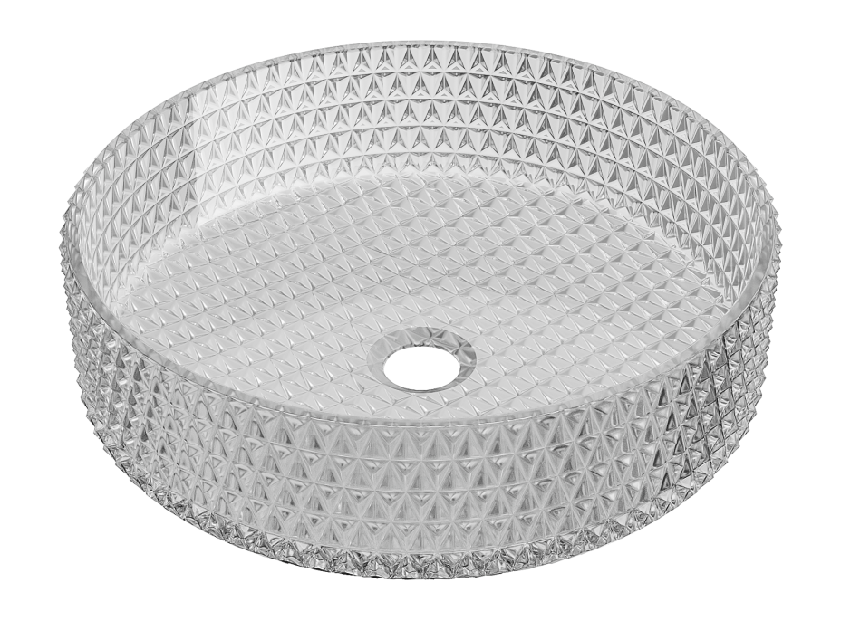 Skleněné umyvadlo MEXEN AURA - křišťálový vzor - šedé, 24013966