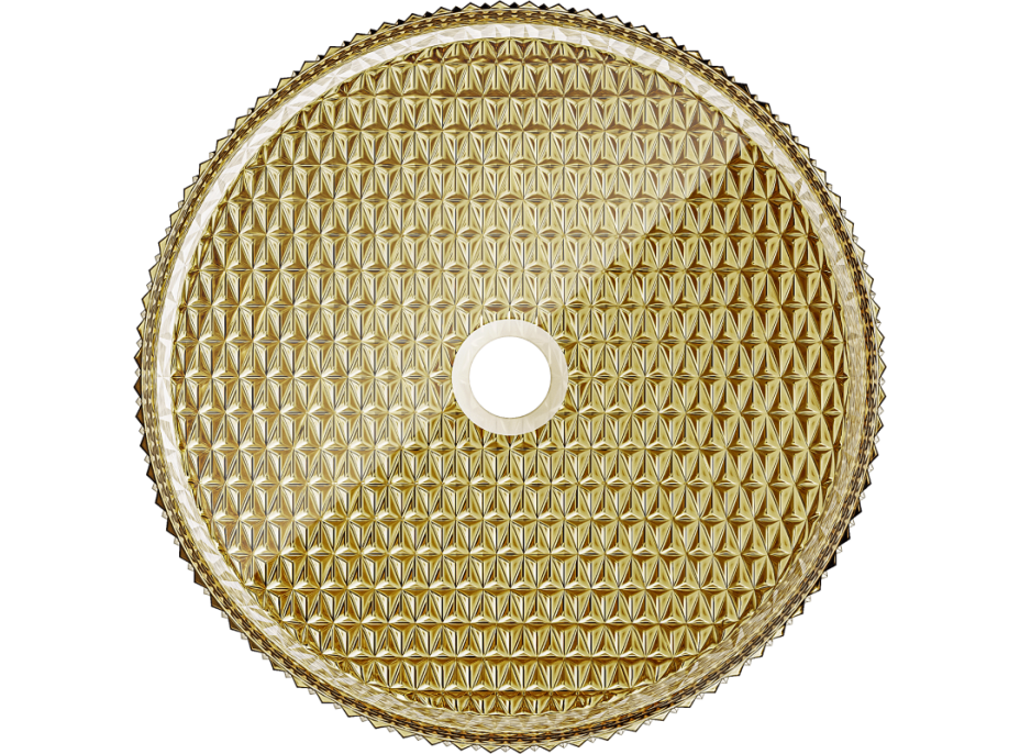 Skleněné umyvadlo MEXEN AURA - křišťálový vzor - zlaté, 24013952