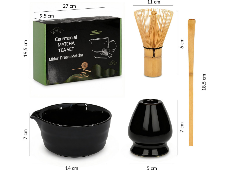 Matcha set MIDORI DREAM - černý