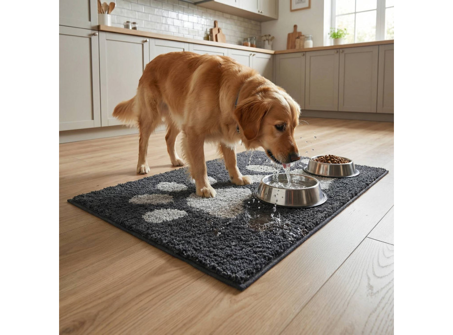 Koberec pro psy SOFT SHAGGY PAW - 60x90 cm - grafitový