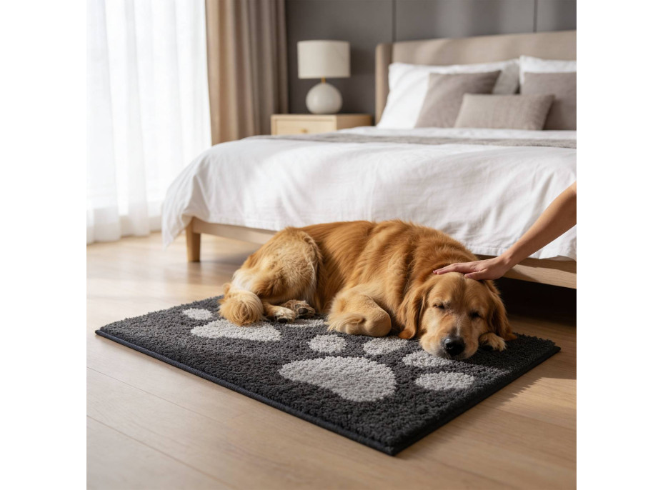 Koberec pro psy SOFT SHAGGY PAW - 60x90 cm - grafitový