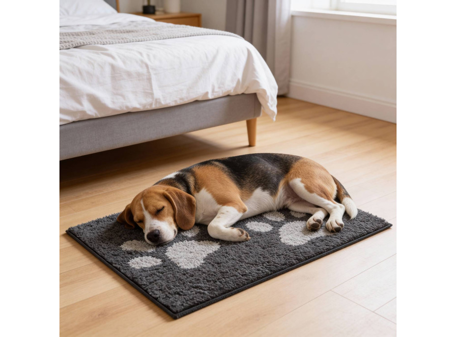 Koberec pro psy SOFT SHAGGY PAW - 60x90 cm - grafitový