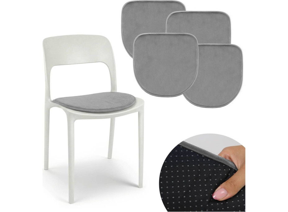 Podsedák na židli MARIE 39x38 cm - šedý