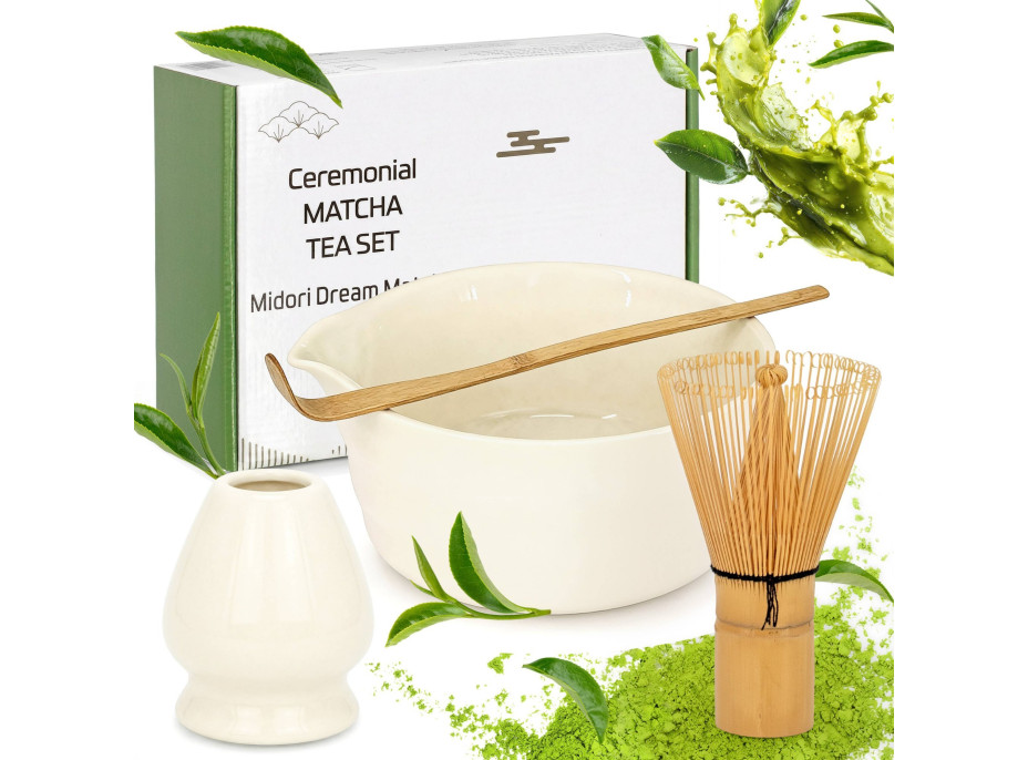 Matcha set MIDORI DREAM - krémový/ecru