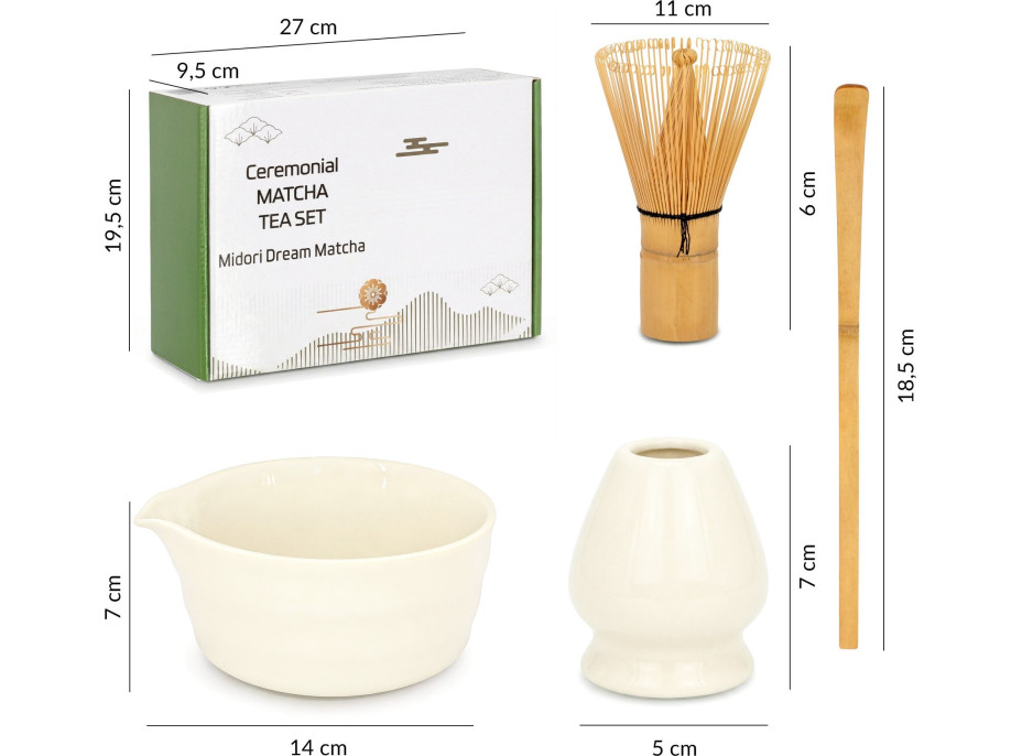 Matcha set MIDORI DREAM - krémový/ecru
