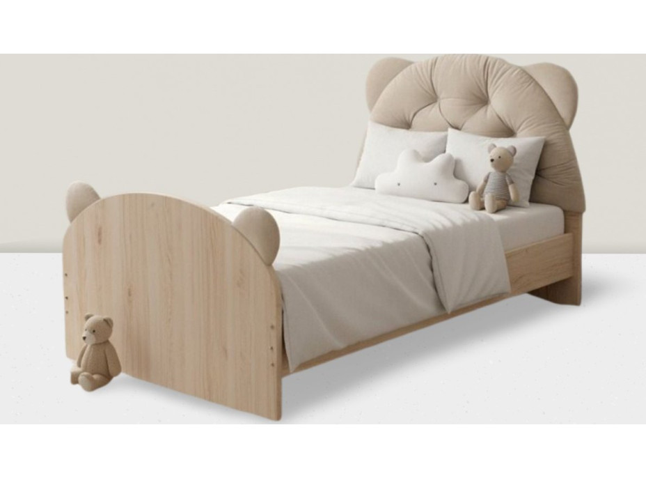 Čalouněná opěrka hlavy BEAR Velvet 95x55 cm - šedá