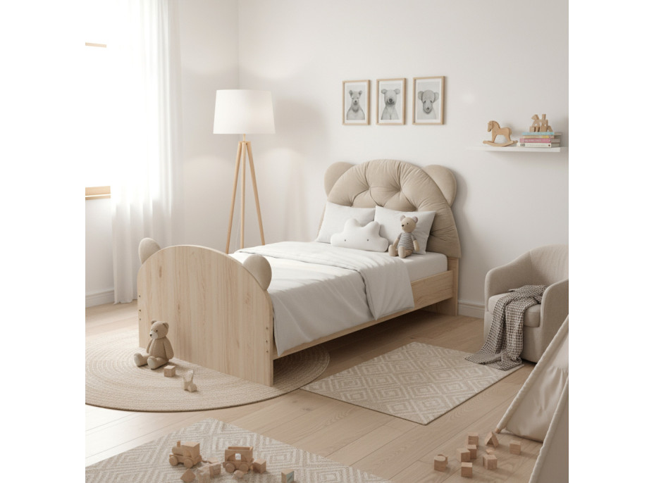 Čalouněná opěrka hlavy BEAR Velvet 95x55 cm - krémová