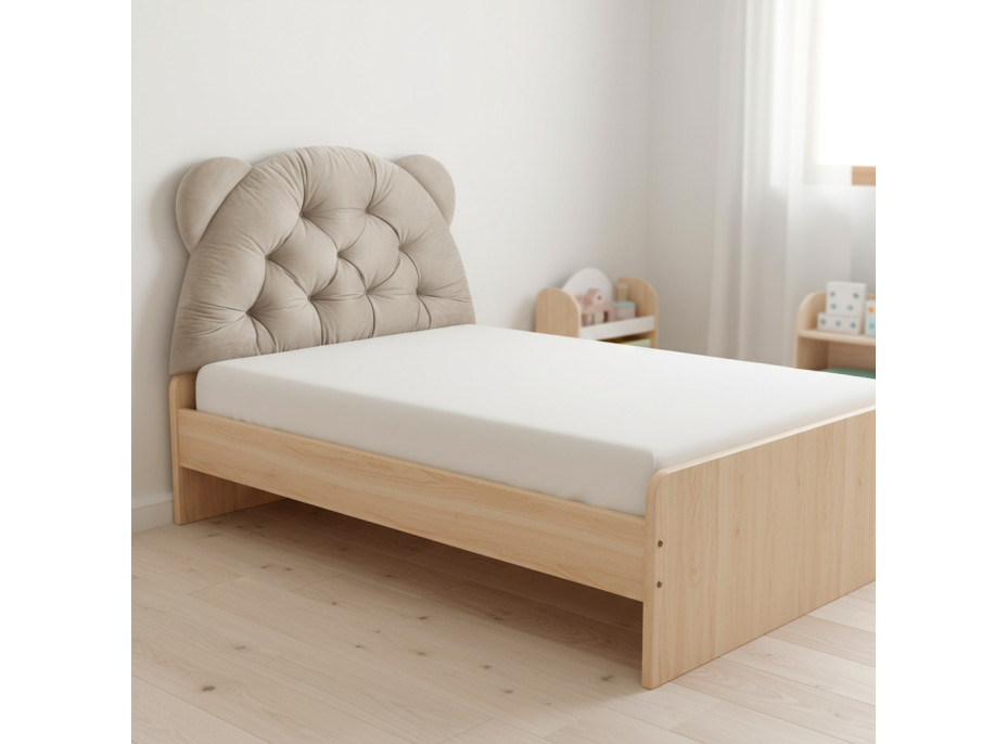 Čalouněná opěrka hlavy BEAR Velvet 95x55 cm - béžová