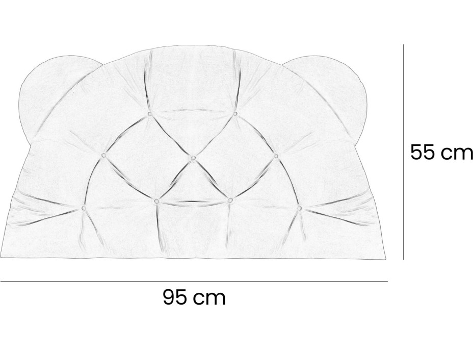 Čalouněná opěrka hlavy BEAR Velvet 95x55 cm - béžová