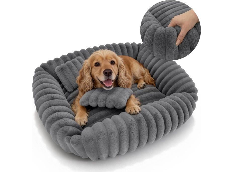 Pelíšek pro psy TOLA 70x80 cm - šedý