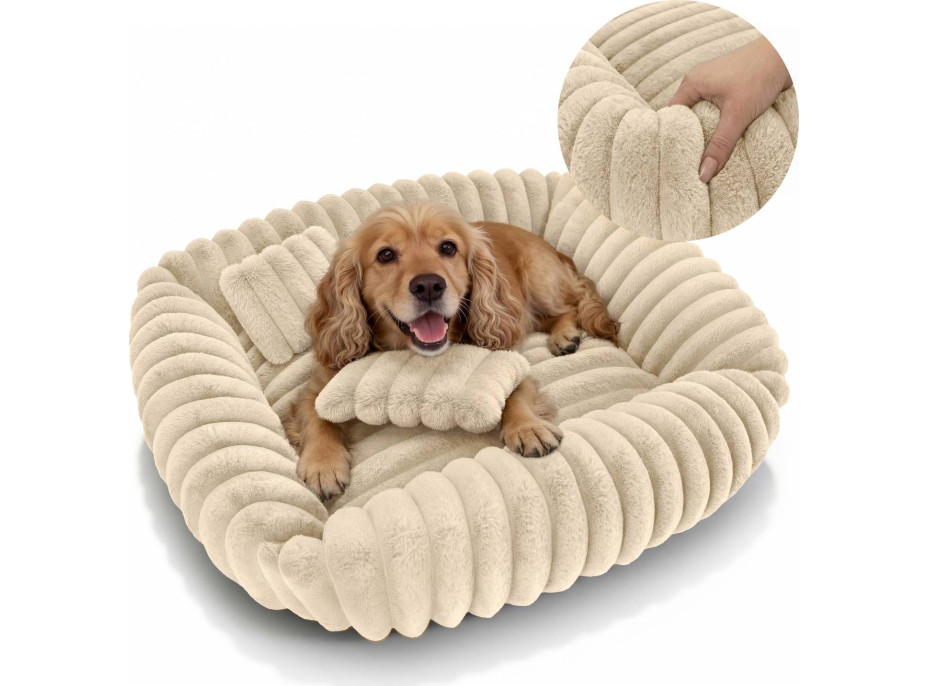 Pelíšek pro psy TOLA 70x80 cm - béžový