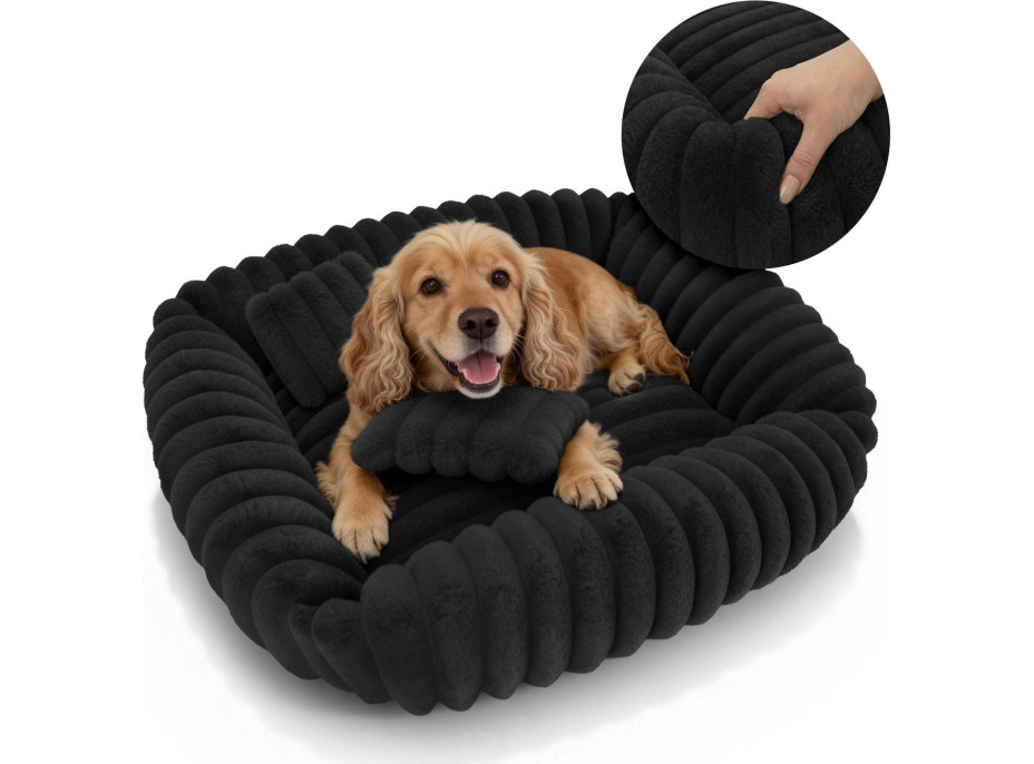 Pelíšek pro psy TOLA 70x80 cm - černý